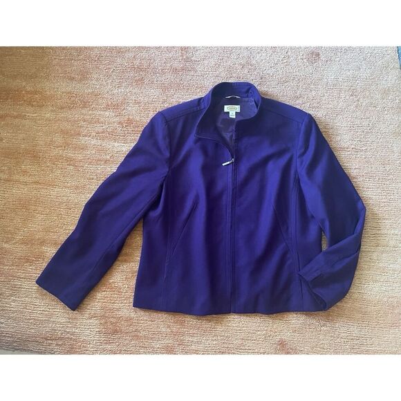 TALBOTS  zipper Italian with lining blend  wool Purple jacket women’s SIZE 20 - Picture 1 of 10